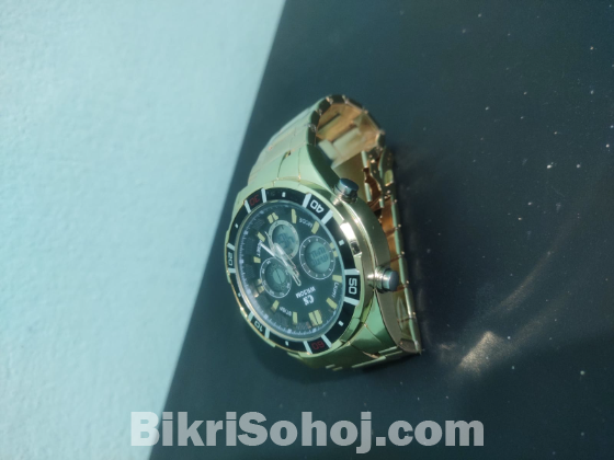 Cs ফুল গোল্ডেন কালার ঘড়ি (ইতালি)  watch From Italy